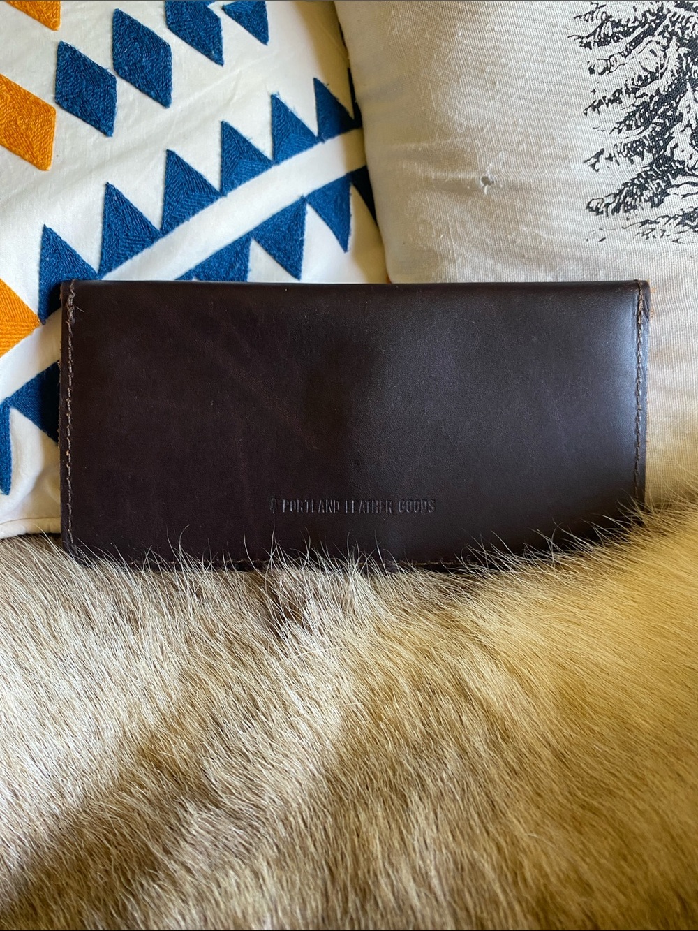 Portland Leather Goods Dark Brown Leather Long Wallet
